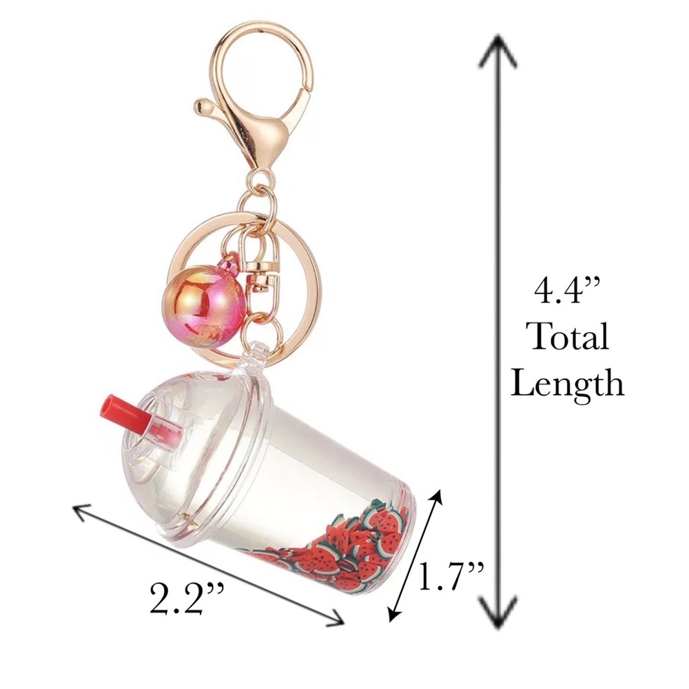 Boho Chic Dragon Fruit Infused Water Drink Keychain Charm - Picture 17 of 17